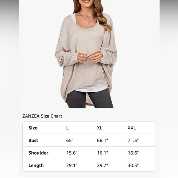❗️Zanzea Comfy oversized cream lightweight sweater. MSRP $78! - Picture 6 of 6